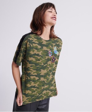 Superdry Neon Patch Box Fit Női Pólók Camo | ODHYC4238